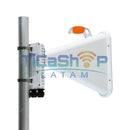 WisNetworks E5-H18 - 5.1–6.425GHz Wi‑7 radio con antena tipo bocina asimétrica aislada